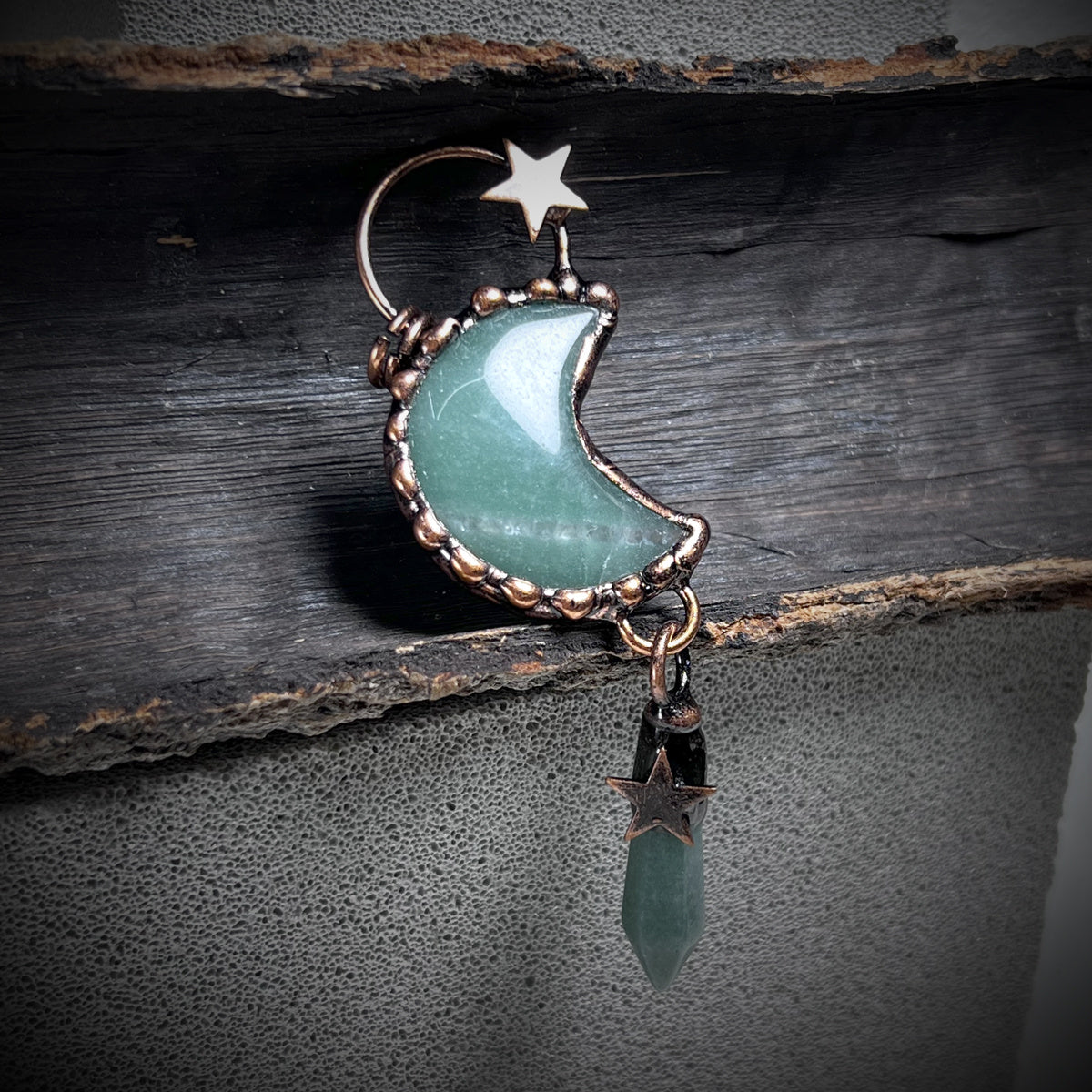 Star Shape Pattern Natural Crystal Stone Pendant Bead For DIY Jewelry Making Halloween Decoration