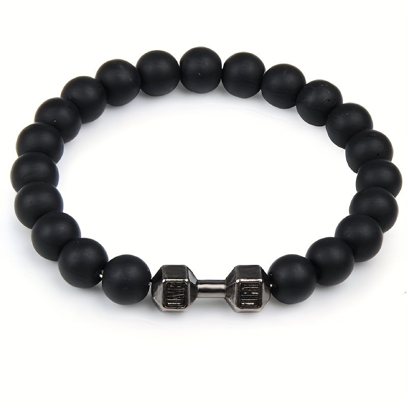 1pc High-Quality 8mm Natural Tiger Stone Beaded Unisex Sports Bracelet - Strong and Elegant Jewelry Gift for Men and Women