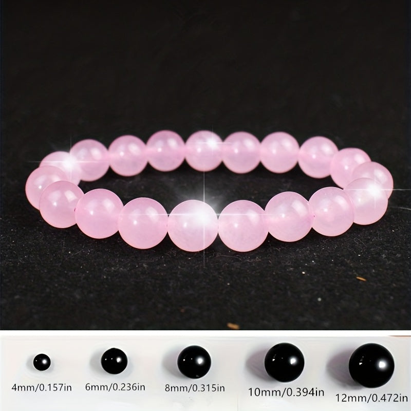 1pc Handmade Rose Quartz Crystal Chakra Gemstone Stretch Bracelet Birthday Gift For Men And Women
