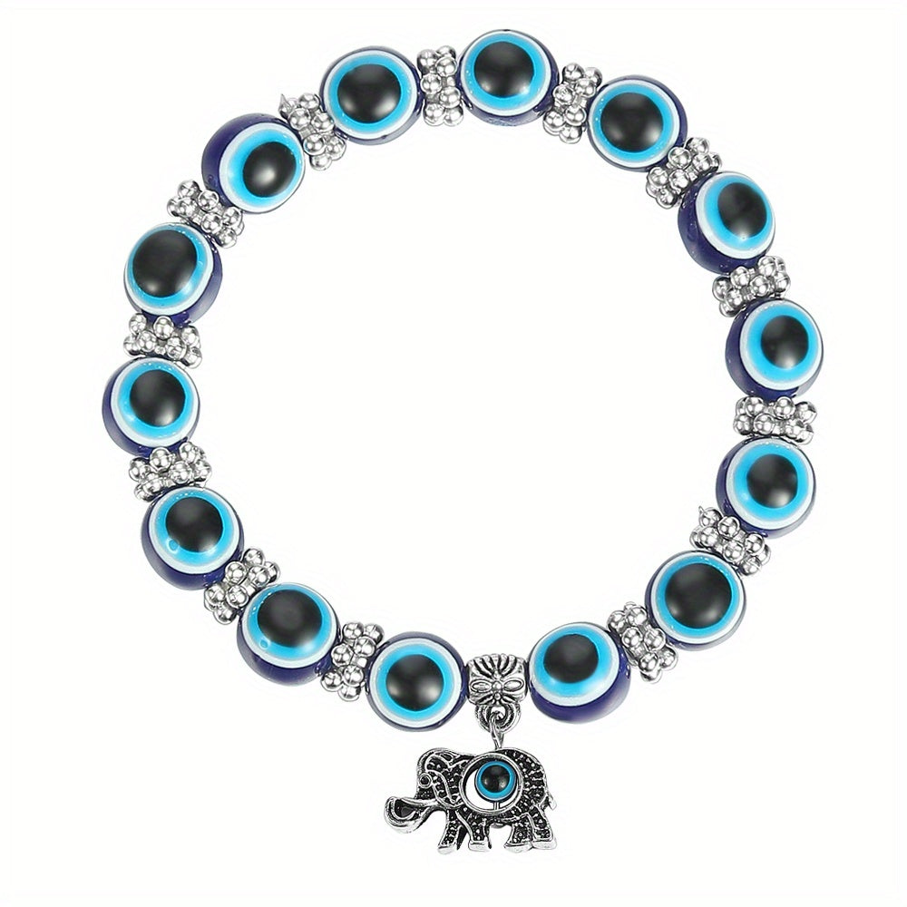 Lucky Evil Eye Charm Beads Protection Bracelet - Attracts Good Fortune, Wards Off Negative Energy, Stylish Gift for Friends and Family - Unique Jewelry Piece for Everyday Wear