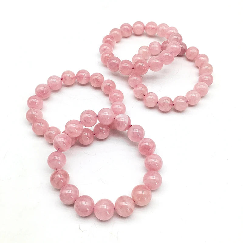Wholesale 8mm 10mm Rose Quartz Bracelet Natural Gemstone Jewelry Rose Quartz Stretch Bracelet Crystal Bracelet for Gift