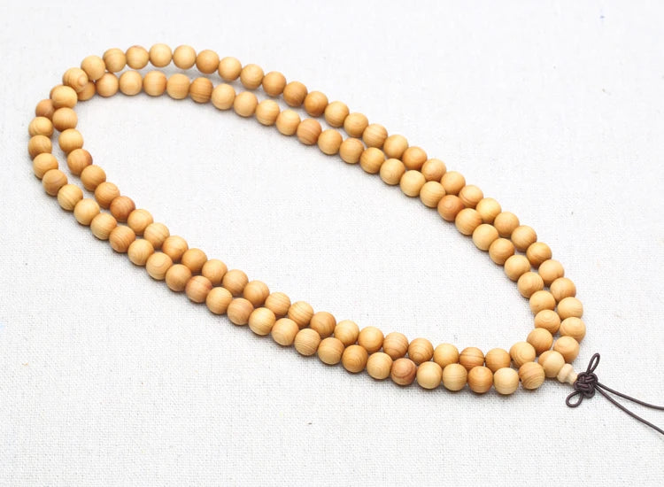 8mm Genuine Sandalwood Bead Necklace Sandalwood Wrist Mala Bracelet Rosary Unisex