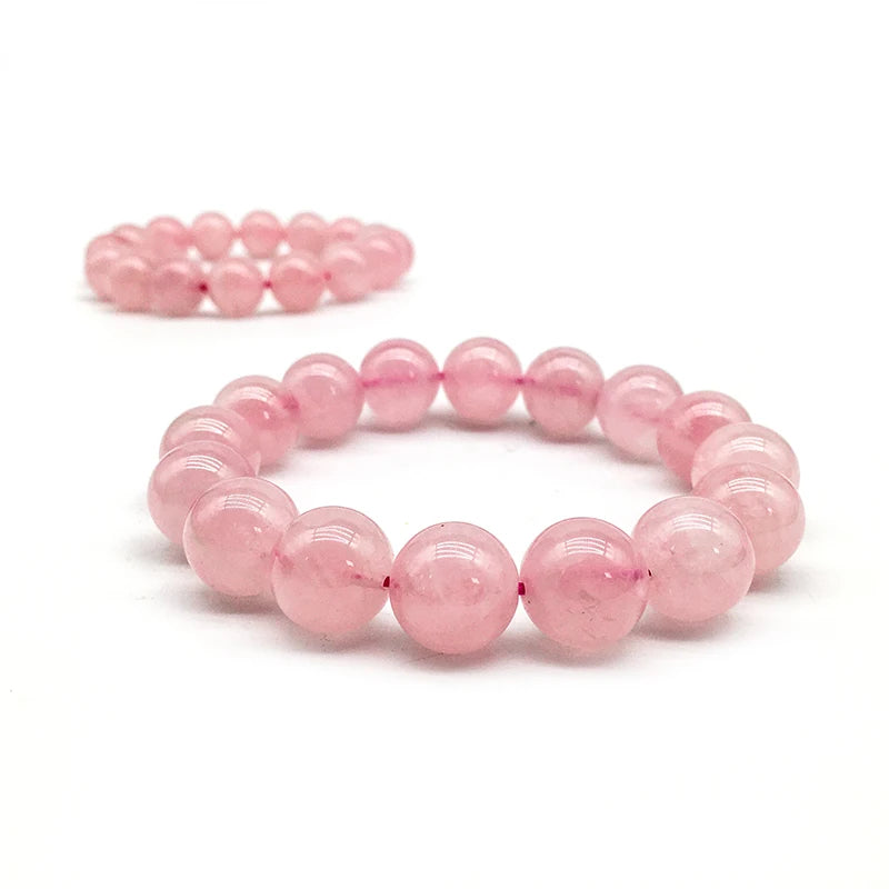 Wholesale 8mm 10mm Rose Quartz Bracelet Natural Gemstone Jewelry Rose Quartz Stretch Bracelet Crystal Bracelet for Gift