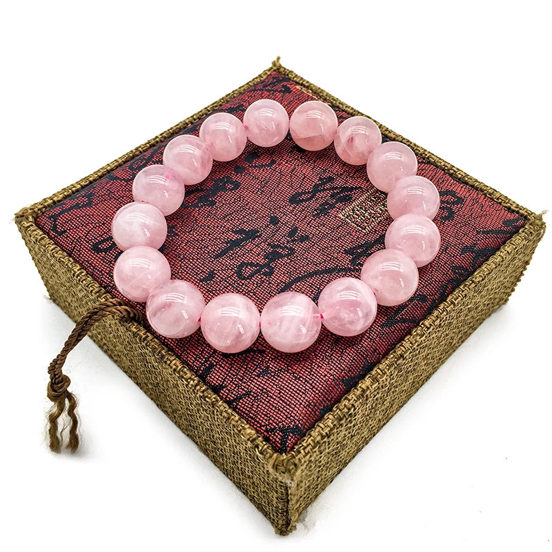 Wholesale 8mm 10mm Rose Quartz Bracelet Natural Gemstone Jewelry Rose Quartz Stretch Bracelet Crystal Bracelet for Gift