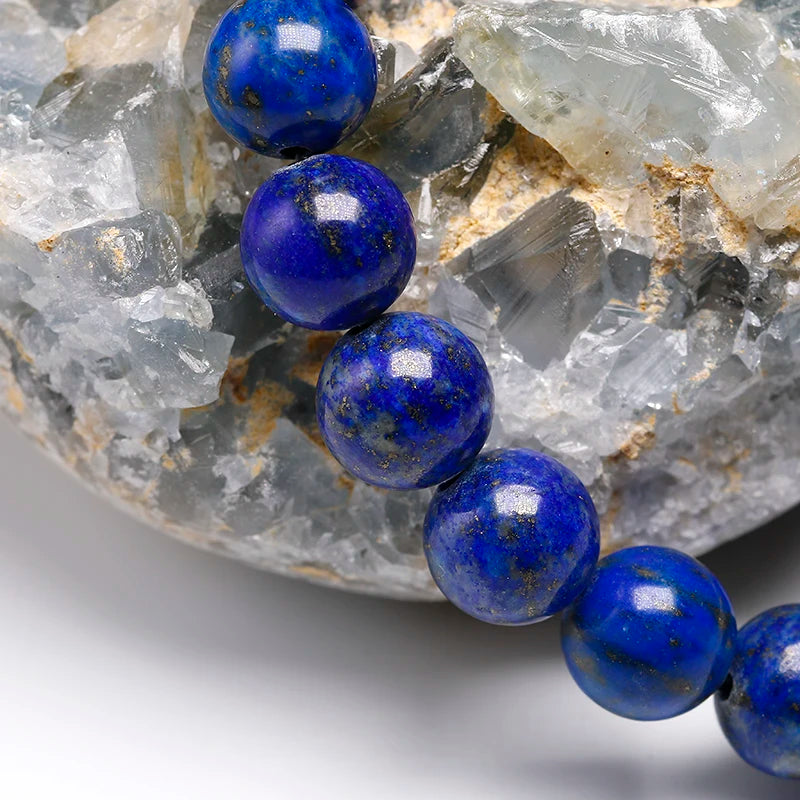 أساور مخصصة عالية الجودة من حجر اللازورد الطبيعي الأزرق