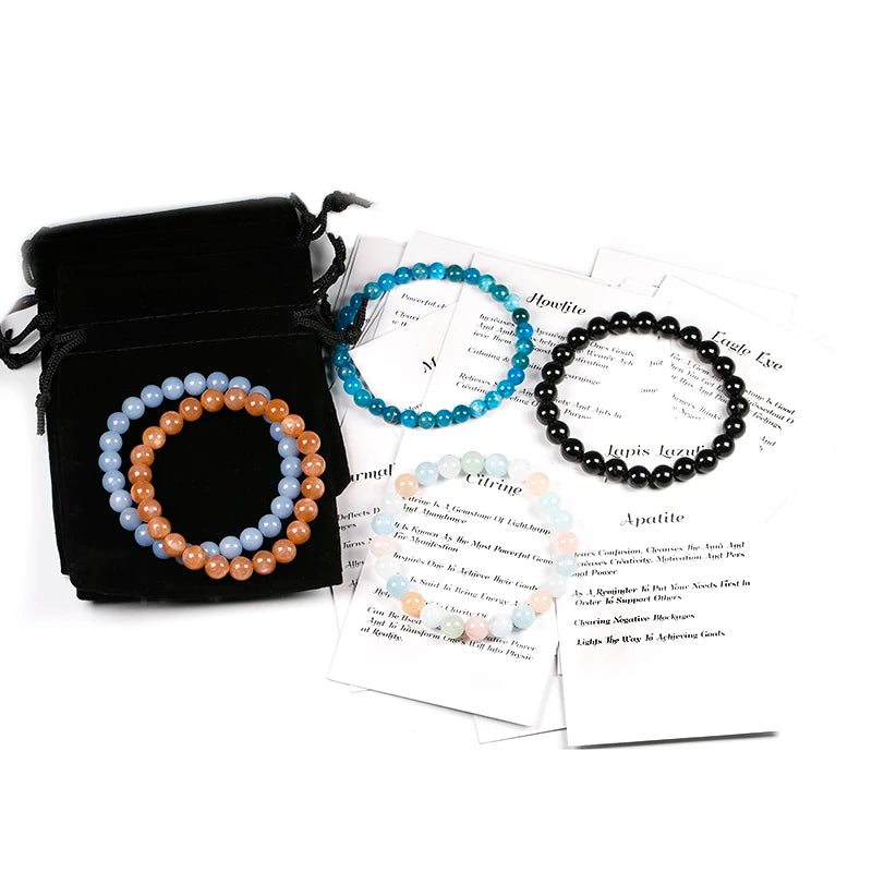 أساور مخصصة عالية الجودة من حجر اللازورد الطبيعي الأزرق