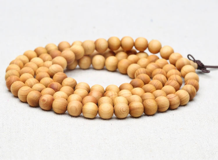 8mm Genuine Sandalwood Bead Necklace Sandalwood Wrist Mala Bracelet Rosary Unisex