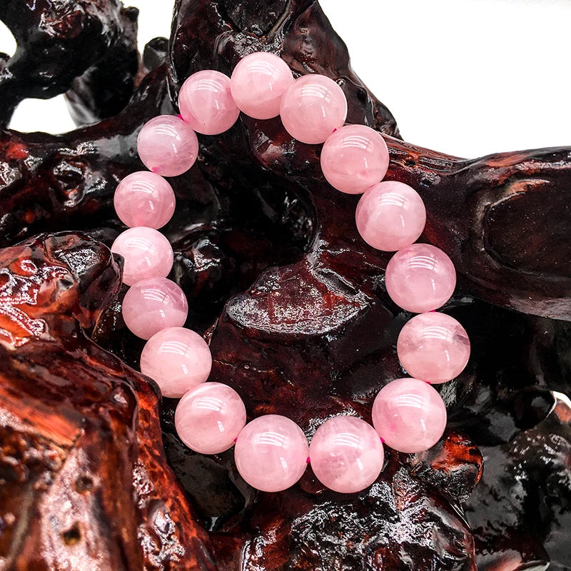 Wholesale 8mm 10mm Rose Quartz Bracelet Natural Gemstone Jewelry Rose Quartz Stretch Bracelet Crystal Bracelet for Gift