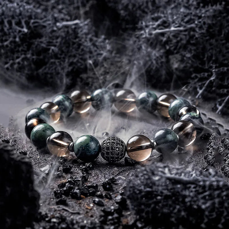 Natural Sparrow Stone Tea Crystal Bead Bracelet Men Women Zircon Accessories Jewelry Couple Distance Matching Gift for Boyfriend