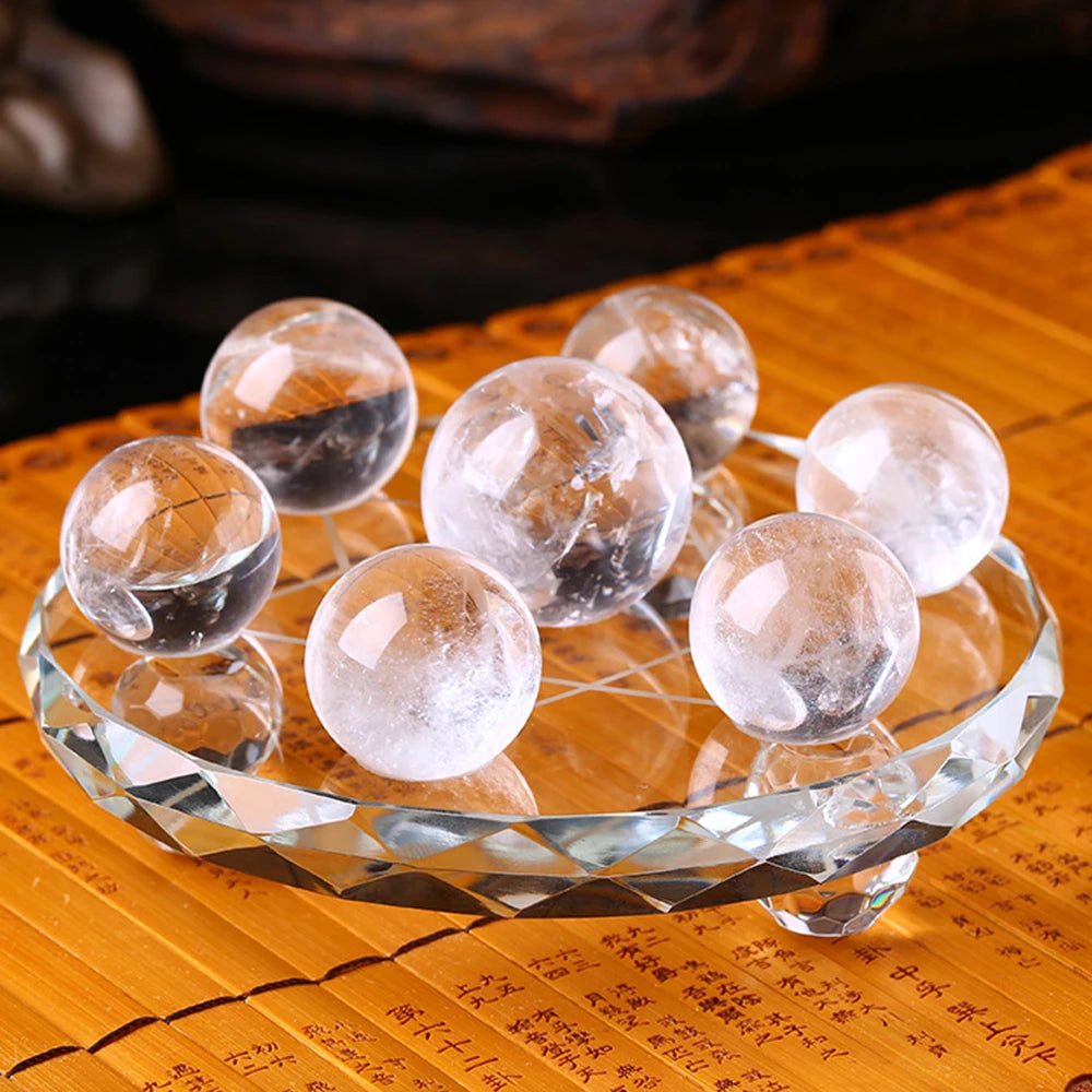 Citrine Seven Star Formation FengShui Natural Citrine Ball Seven Star Formation Crystal Sphere Home Decoration