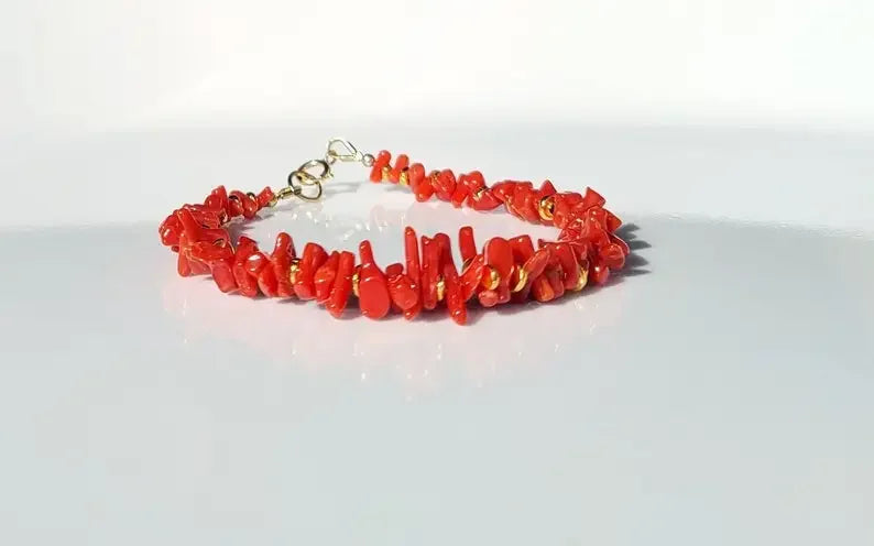 Authentic Italian Mediterranean red coral | real red coral red coral | beads bracelet