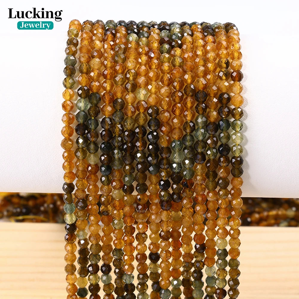 A+ Natural Yellow Tourmaline 2-4mm Faceted Beads Gradient Color for Jewelry Making, Healing Crystals, DIY Crafts, Spiritual Gift