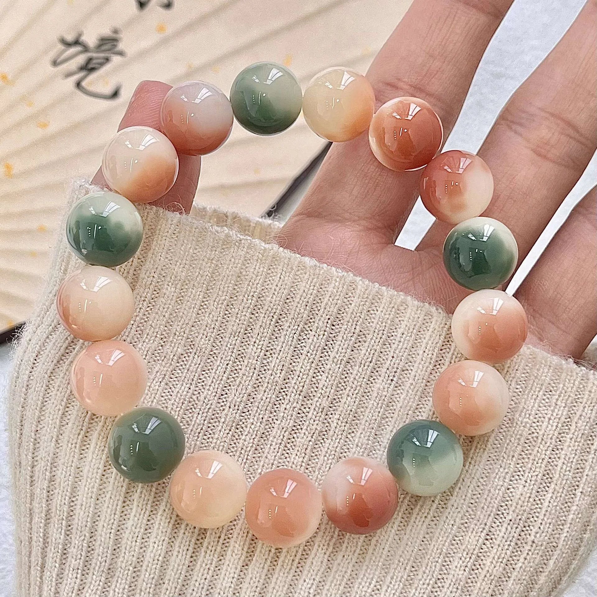 Natural Bodhi Root Bracelet with Round Beads, Buddha Beads, Recitation Beads, Cultural and Amusement Bracelets