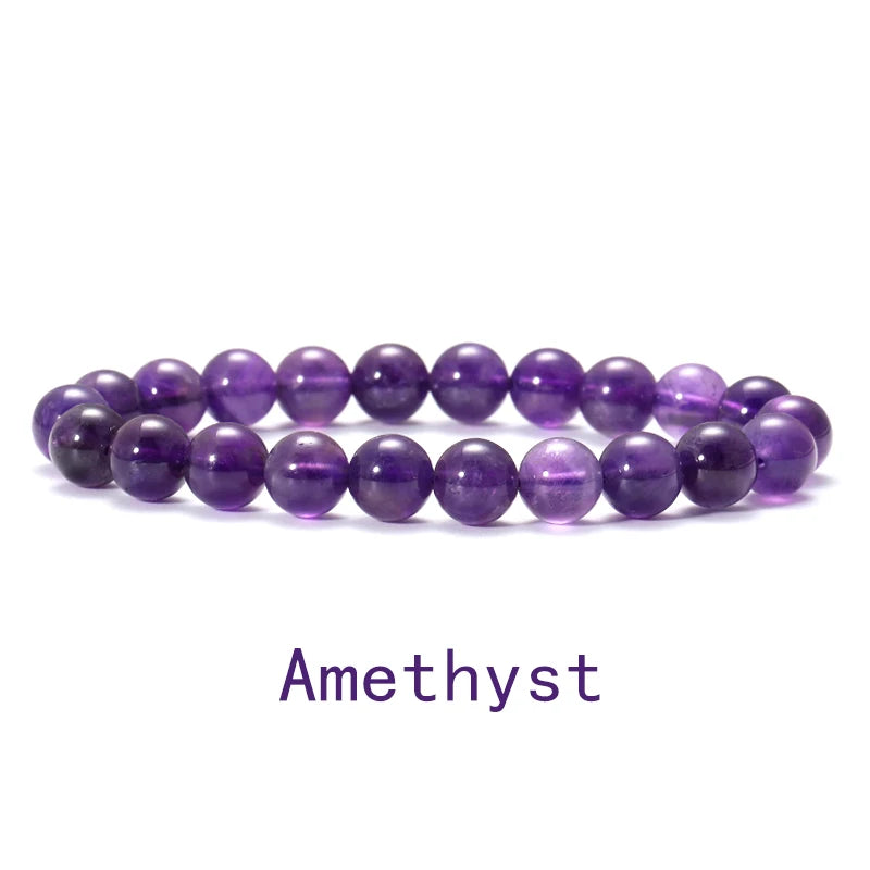 6/8mm Beads Natural stone Body-Purifying Amethyst Bracelet for Weight Loss Yoga and Meditation  Healing Stone Jewelry for Women