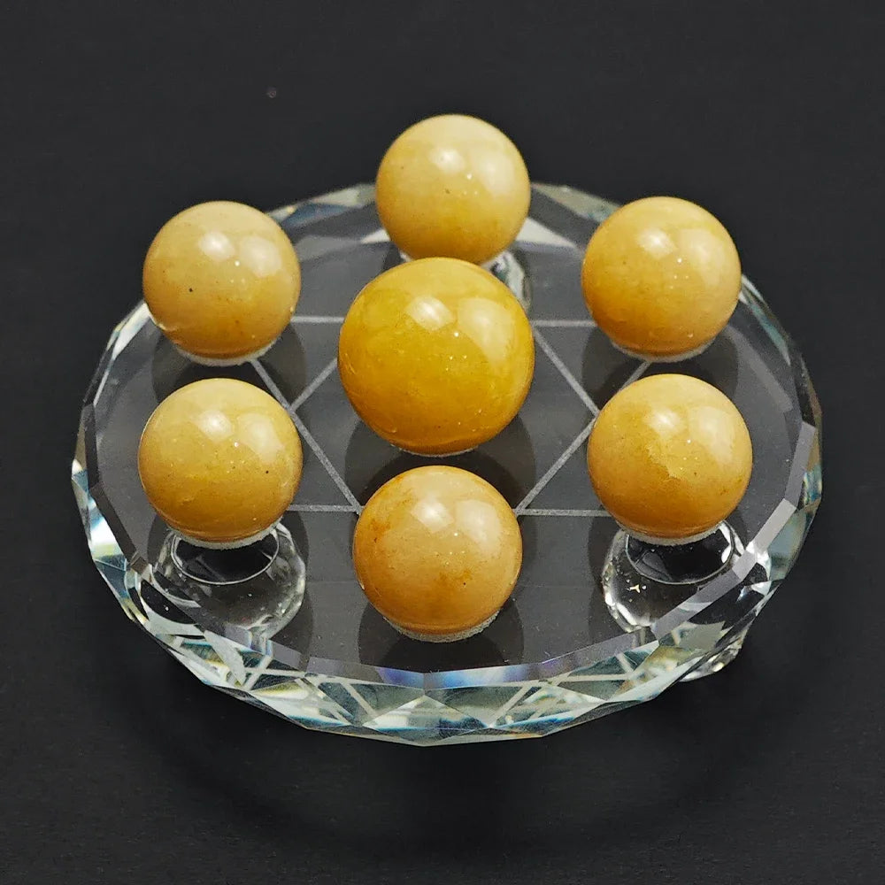 Citrine Seven Star Formation FengShui Natural Citrine Ball Seven Star Formation Crystal Sphere Home Decoration