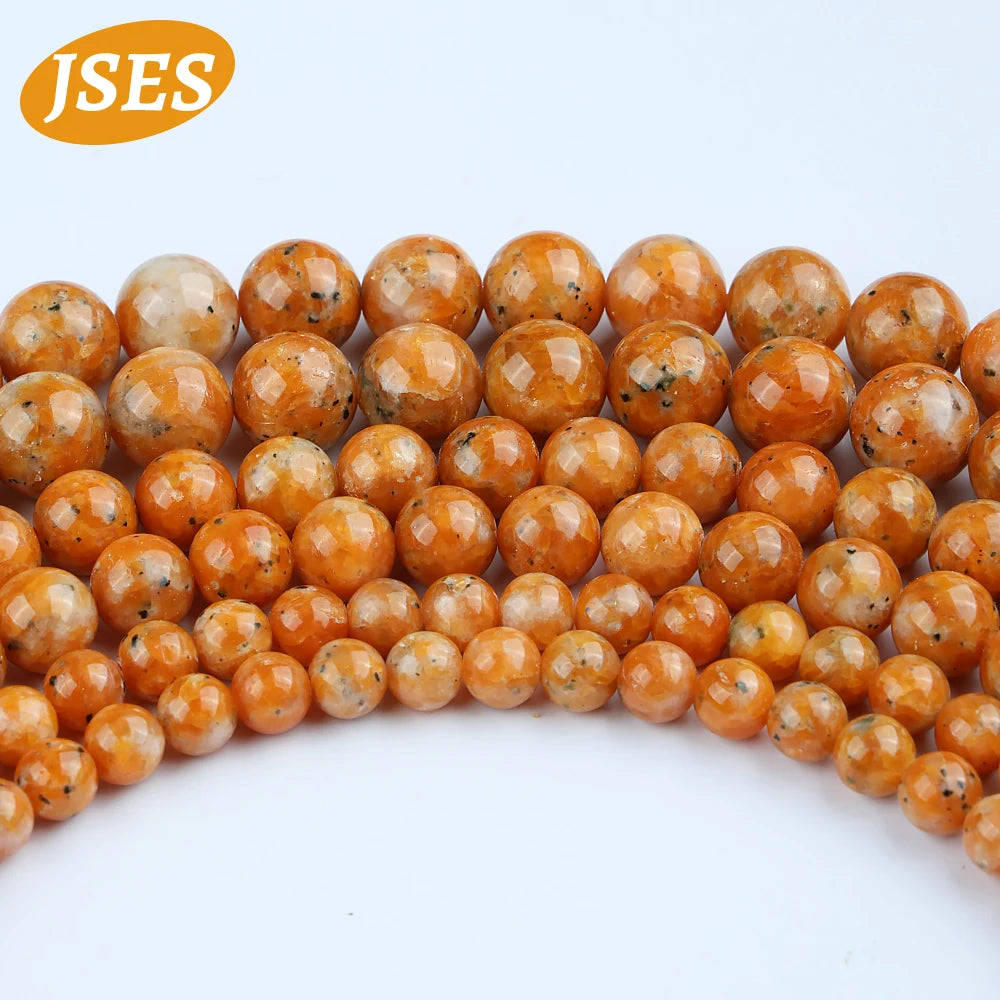 Natural Orange Calcite Stone Bead Round Jewellery Loose Spacer Ball Beads Gemstone 6/8/10mm for Jewelry Making DIY Accessories