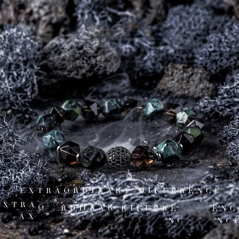 Natural Sparrow Stone Tea Crystal Bead Bracelet Men Women Zircon Accessories Jewelry Couple Distance Matching Gift for Boyfriend