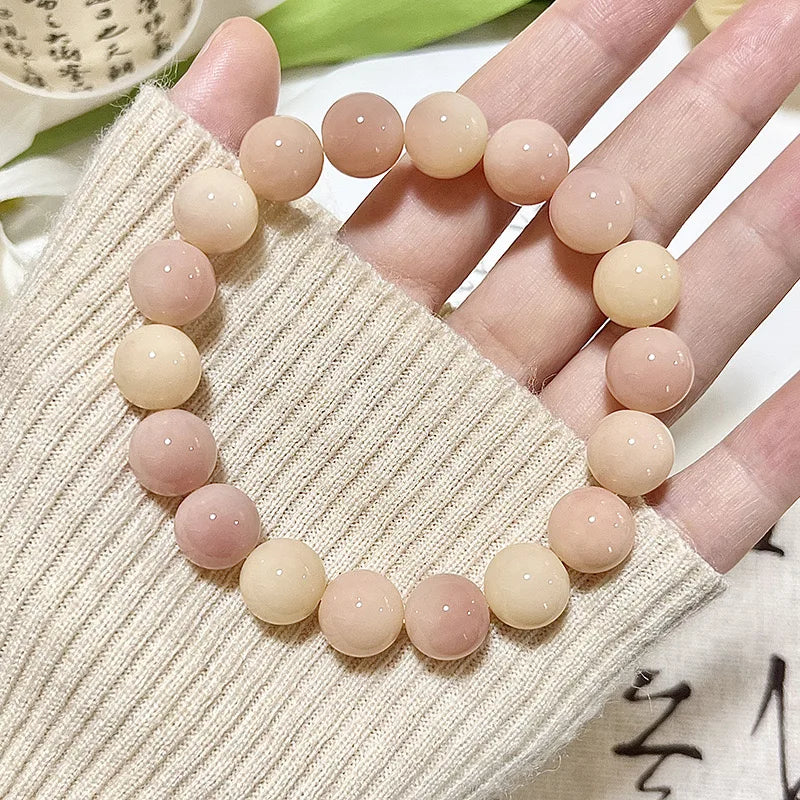 Natural Bodhi Root Bracelet with Round Beads, Buddha Beads, Recitation Beads, Cultural and Amusement Bracelets