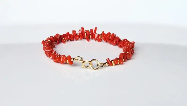 Authentic Italian Mediterranean red coral | real red coral red coral | beads bracelet