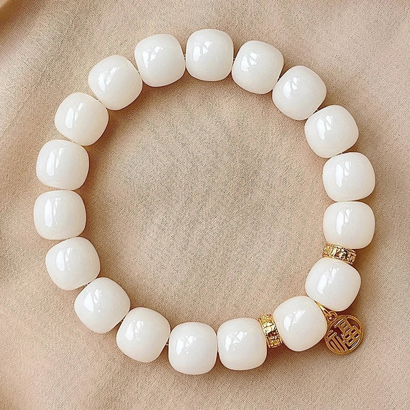 Bodhi Root Bracelet Bracelet Gradual Green Bodhi Handle Single Circle Vintage Buddha Beads Wrapped Around Fingers Soft