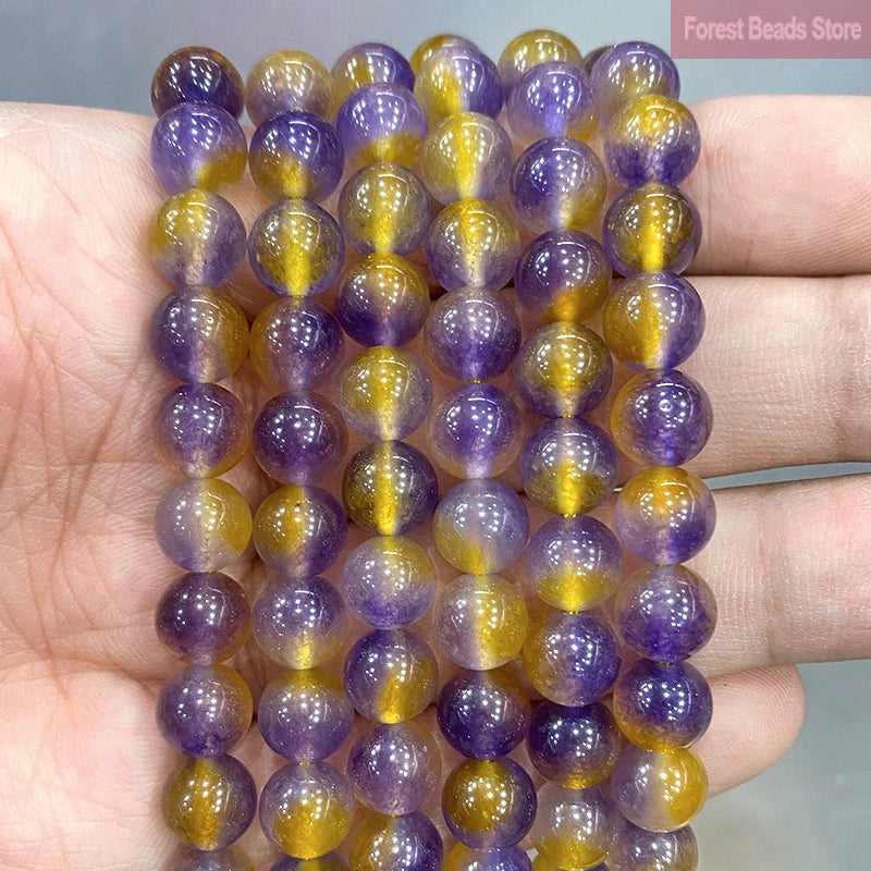 Smooth Yellow Chalcedony Natural Stone Round Beads for Jewelry Making Diy Bracelet Necklace Ear Studs 15