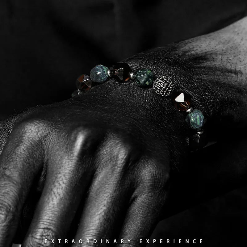 Natural Sparrow Stone Tea Crystal Bead Bracelet Men Women Zircon Accessories Jewelry Couple Distance Matching Gift for Boyfriend