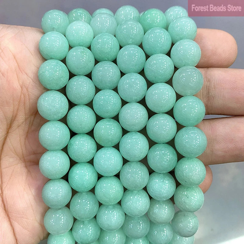 Smooth Yellow Chalcedony Natural Stone Round Beads for Jewelry Making Diy Bracelet Necklace Ear Studs 15" Strand 6 8 10 12MM