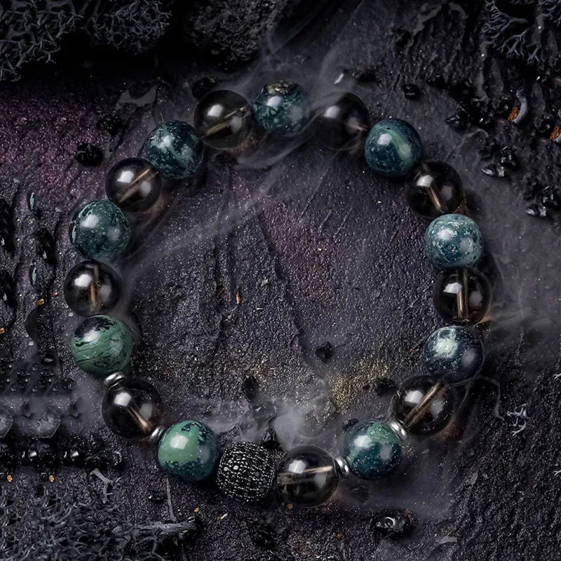 Natural Sparrow Stone Tea Crystal Bead Bracelet Men Women Zircon Accessories Jewelry Couple Distance Matching Gift for Boyfriend