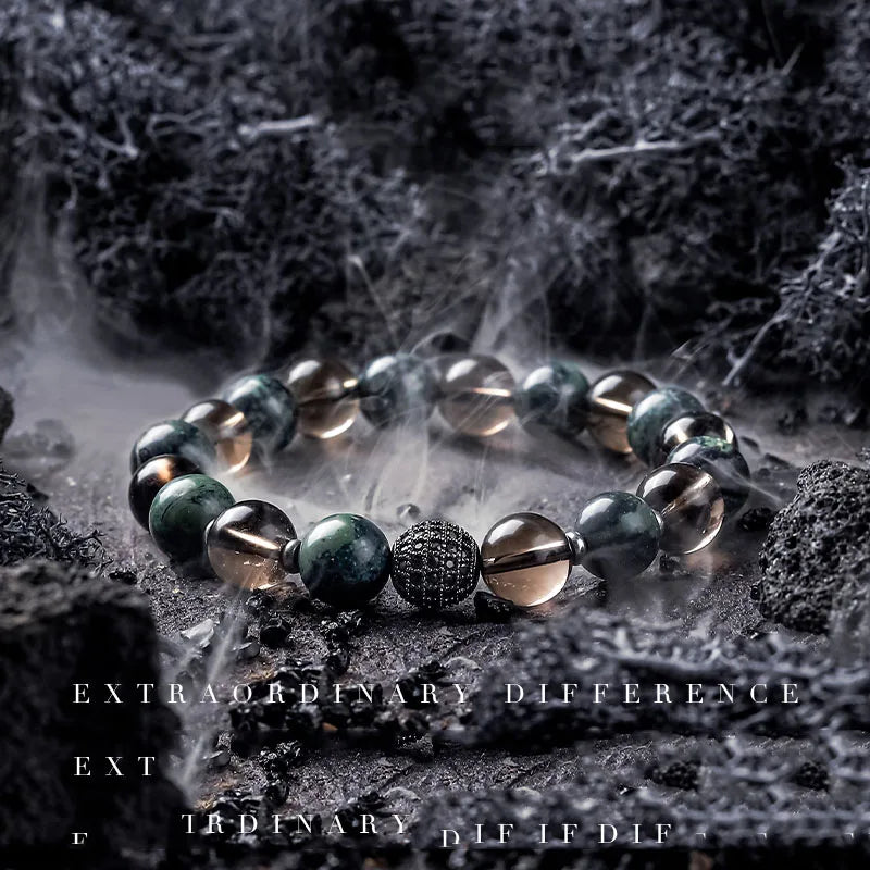 Natural Sparrow Stone Tea Crystal Bead Bracelet Men Women Zircon Accessories Jewelry Couple Distance Matching Gift for Boyfriend