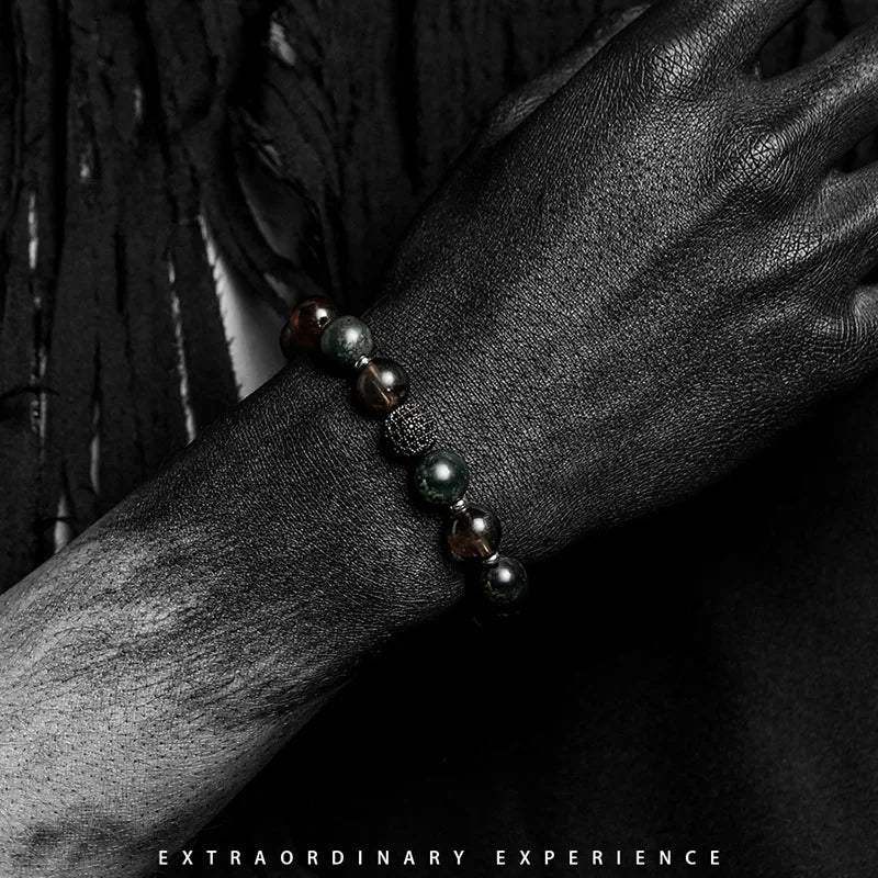 Natural Sparrow Stone Tea Crystal Bead Bracelet Men Women Zircon Accessories Jewelry Couple Distance Matching Gift for Boyfriend