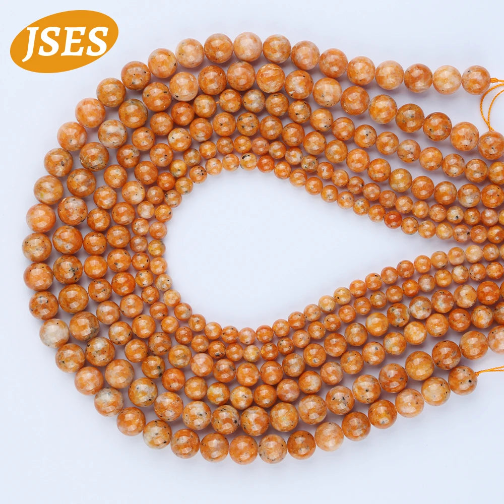 Natural Orange Calcite Stone Bead Round Jewellery Loose Spacer Ball Beads Gemstone 6/8/10mm for Jewelry Making DIY Accessories