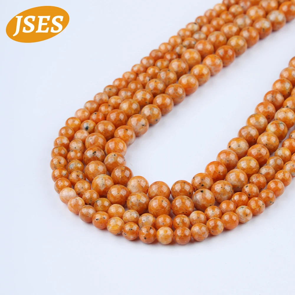Natural Orange Calcite Stone Bead Round Jewellery Loose Spacer Ball Beads Gemstone 6/8/10mm for Jewelry Making DIY Accessories