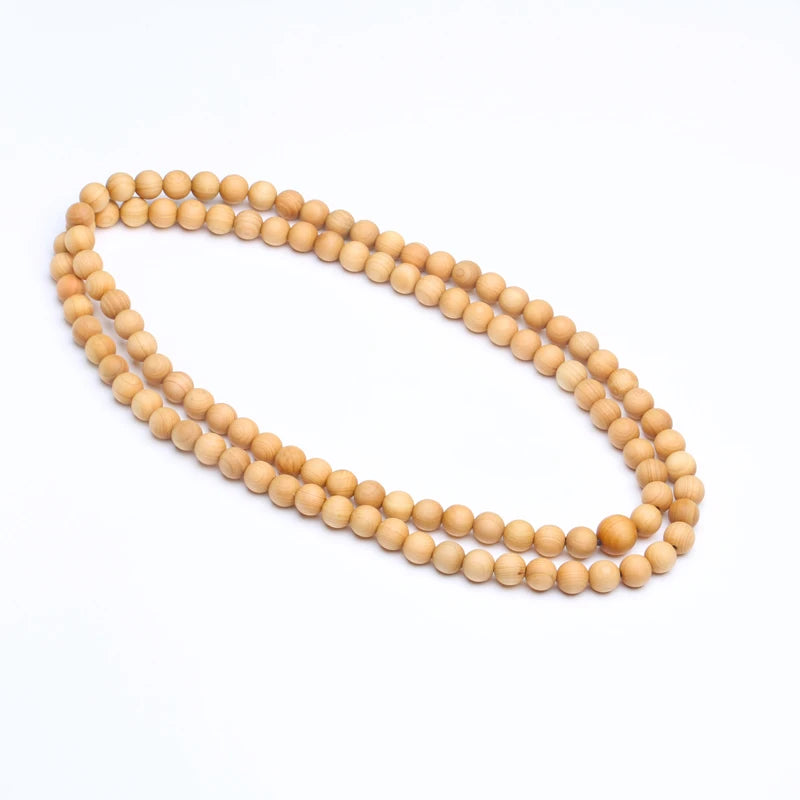 8mm Genuine Sandalwood Bead Necklace Sandalwood Wrist Mala Bracelet Rosary Unisex