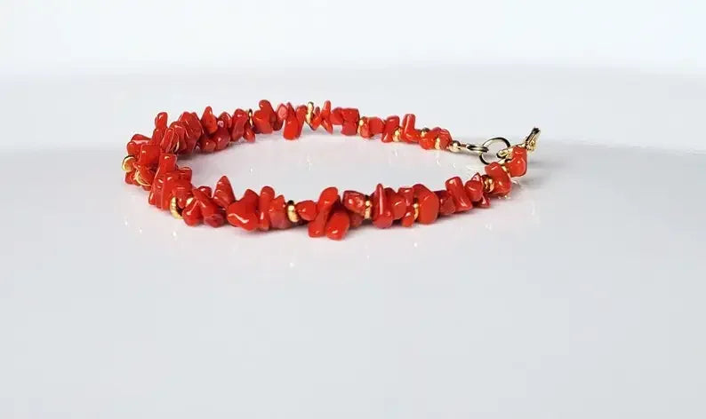 Authentic Italian Mediterranean red coral | real red coral red coral | beads bracelet