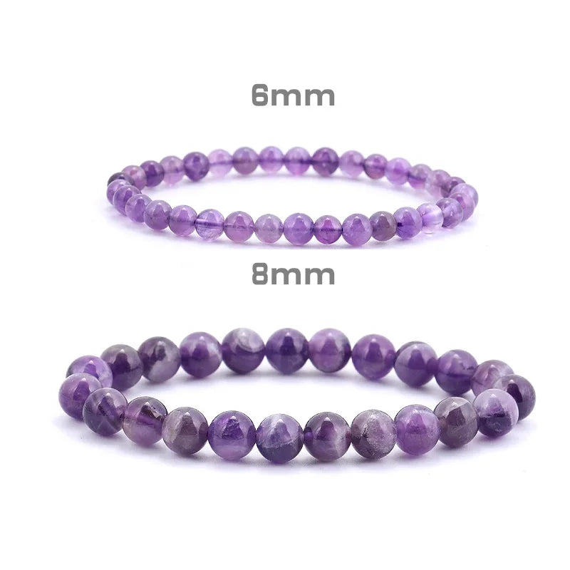 6/8mm Beads Natural stone Body-Purifying Amethyst Bracelet for Weight Loss Yoga and Meditation  Healing Stone Jewelry for Women