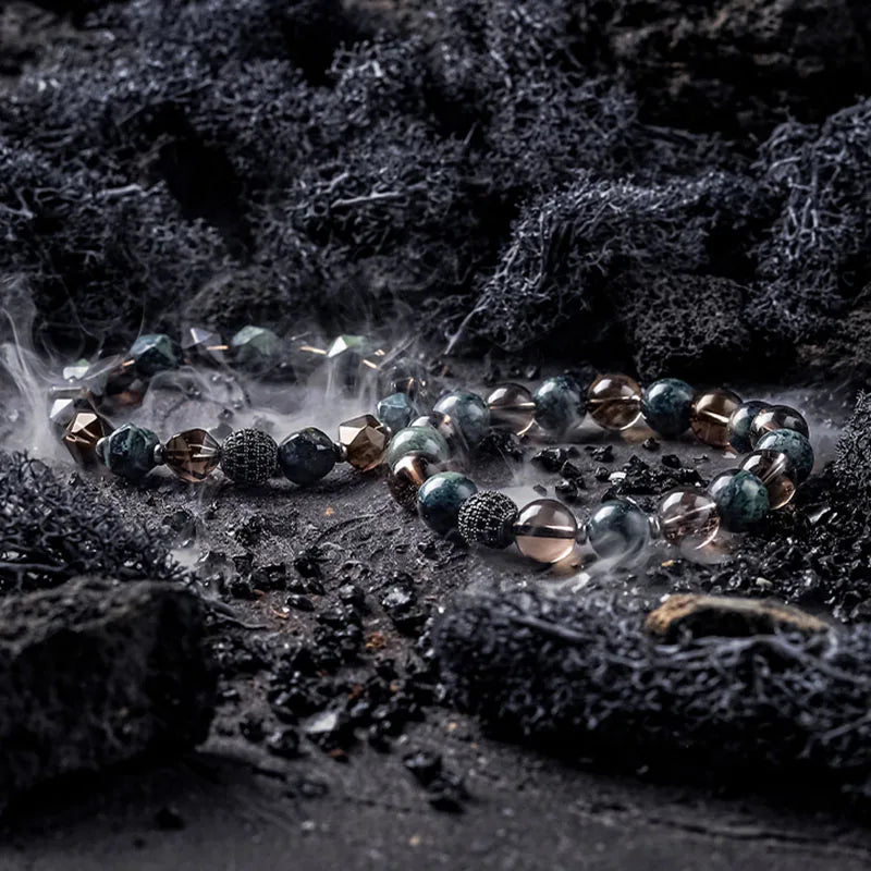 Natural Sparrow Stone Tea Crystal Bead Bracelet Men Women Zircon Accessories Jewelry Couple Distance Matching Gift for Boyfriend