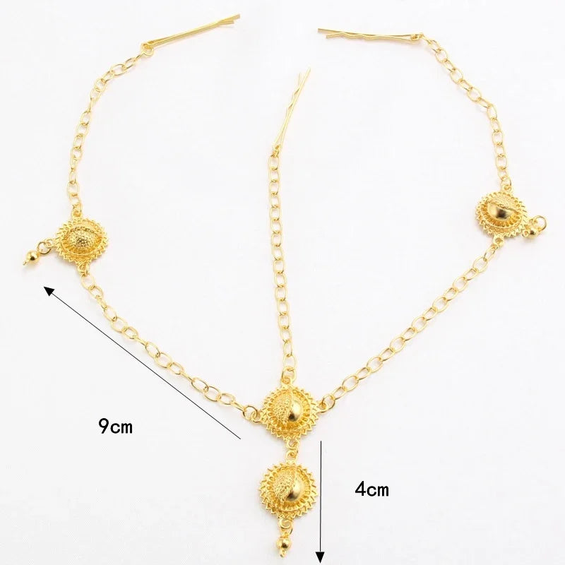 Shamty Pure Gold Color Hairwear Headwear African Nigeria Sudan Eritrea Kenya Wedding Head African Jewelry Dubai