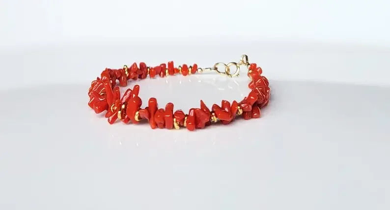 Authentic Italian Mediterranean red coral | real red coral red coral | beads bracelet