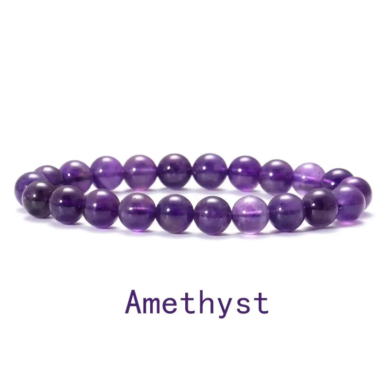 6/8mm Beads Natural stone Body-Purifying Amethyst Bracelet for Weight Loss Yoga and Meditation  Healing Stone Jewelry for Women