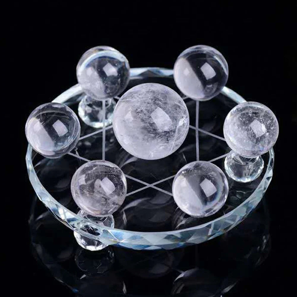 Citrine Seven Star Formation FengShui Natural Citrine Ball Seven Star Formation Crystal Sphere Home Decoration