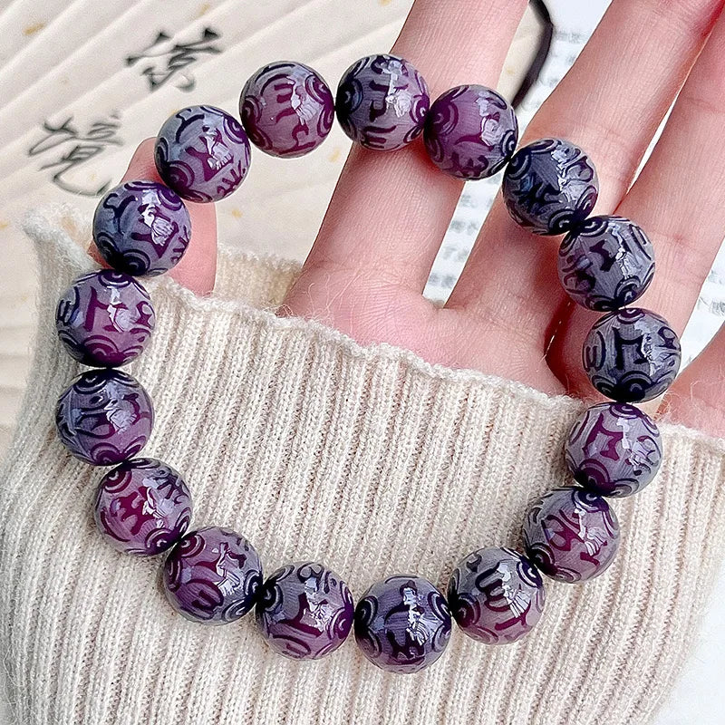 Natural Bodhi Root Bracelet with Round Beads, Buddha Beads, Recitation Beads, Cultural and Amusement Bracelets