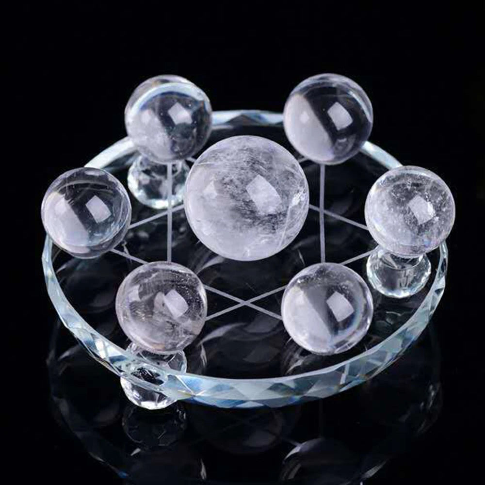 Citrine Seven Star Formation FengShui Natural Citrine Ball Seven Star Formation Crystal Sphere Home Decoration