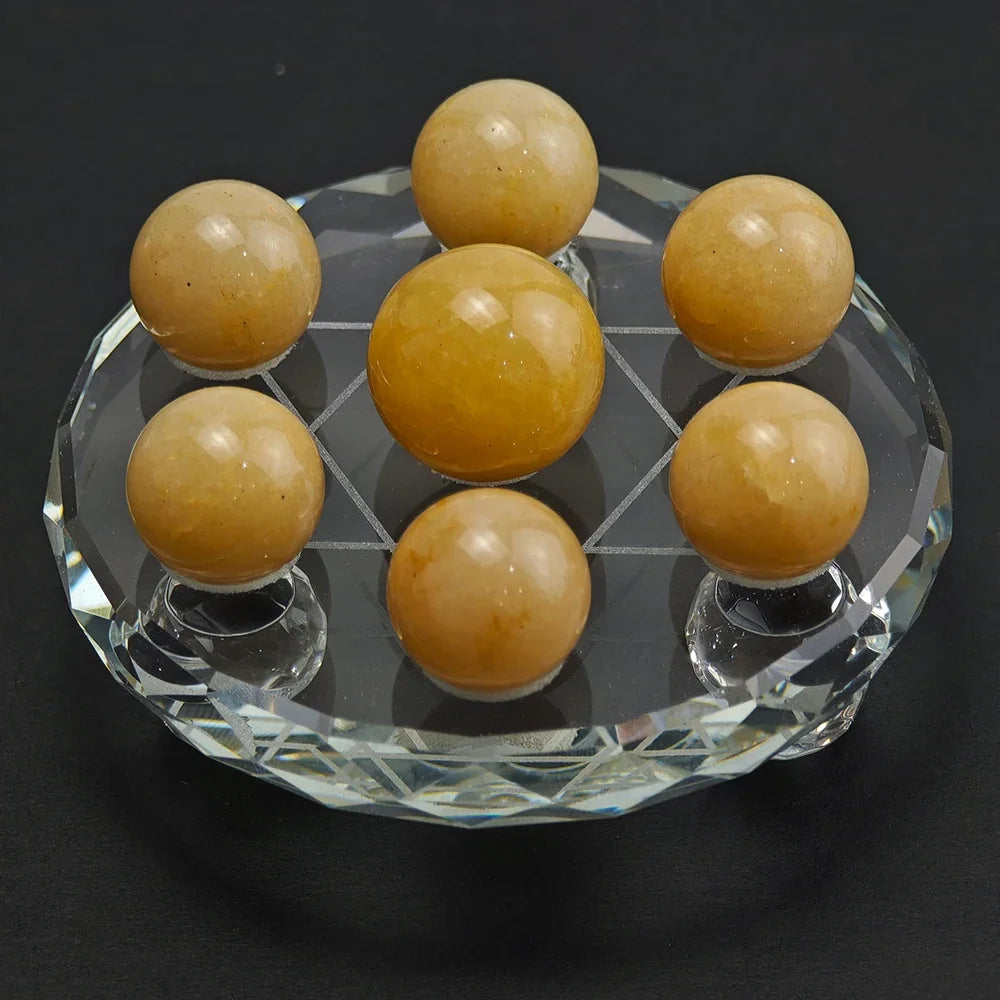 Citrine Seven Star Formation FengShui Natural Citrine Ball Seven Star Formation Crystal Sphere Home Decoration