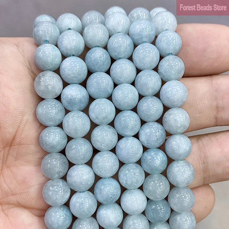 Smooth Yellow Chalcedony Natural Stone Round Beads for Jewelry Making Diy Bracelet Necklace Ear Studs 15" Strand 6 8 10 12MM