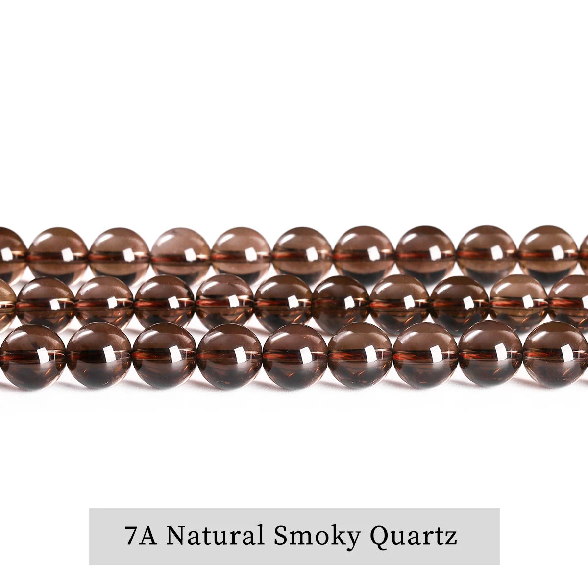 Genuine Natural Smoky Quartz Round Smooth Clear Crystal Beads Loose Spacer Bead For Jewelry Making Bracelet Necklace Accessory