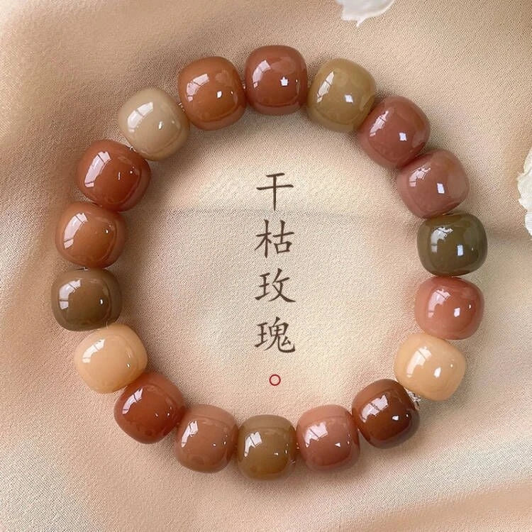 Bodhi Root Bracelet Bracelet Gradual Green Bodhi Handle Single Circle Vintage Buddha Beads Wrapped Around Fingers Soft