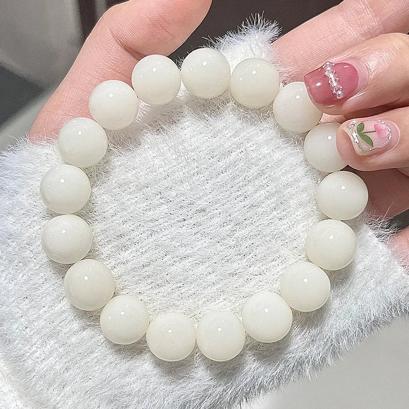 Natural Bodhi Root Bracelet with Round Beads, Buddha Beads, Recitation Beads, Cultural and Amusement Bracelets