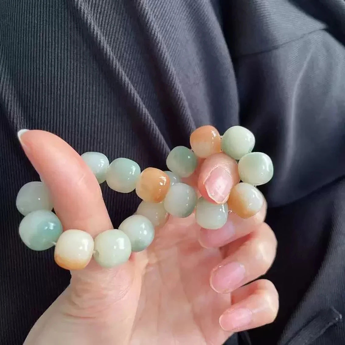 Bodhi Root Bracelet Bracelet Gradual Green Bodhi Handle Single Circle Vintage Buddha Beads Wrapped Around Fingers Soft