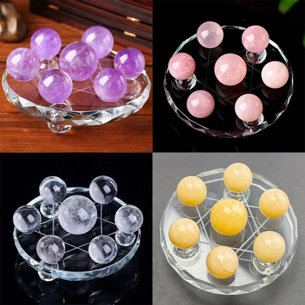 Citrine Seven Star Formation FengShui Natural Citrine Ball Seven Star Formation Crystal Sphere Home Decoration