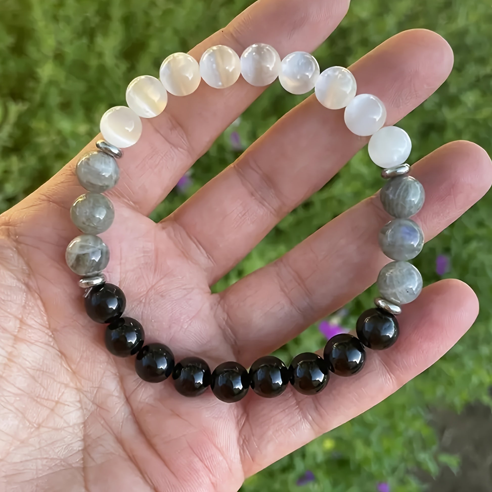 4 Pcs Elegant Bohemian Beaded Bracelet - Natural Citrine, Malachite, Rose Quartz, Moonstone, Tiger Eye, and Vermillion Stones for Wealth, Protection, and Vitality - Suitable for Banquet Party, Daily Wear, and Gift for Her